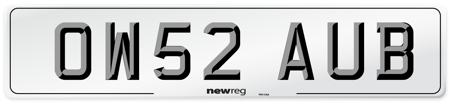 OW52 AUB Number Plate from New Reg
